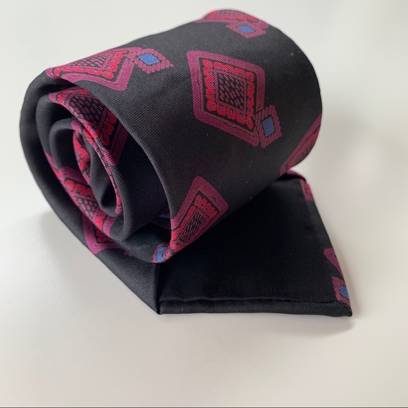 Yves Saint Laurent Neckwear Pink Pattern Mens Tie - Picture 6 of 7